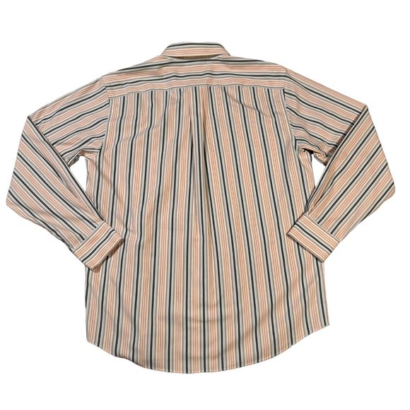 EDDIE BAUER Shirt Men's Long Sleeve Relaxed Fit Striped Button Up Cream Multi M - Picture 8 of 11